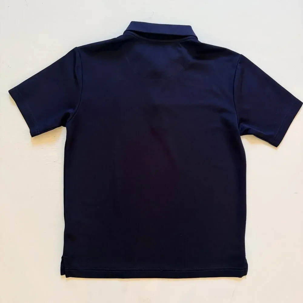 Lot of 3 Izod Boys Navy Blue Polo Shirts Size Medium 10/12 Husky School Uniform